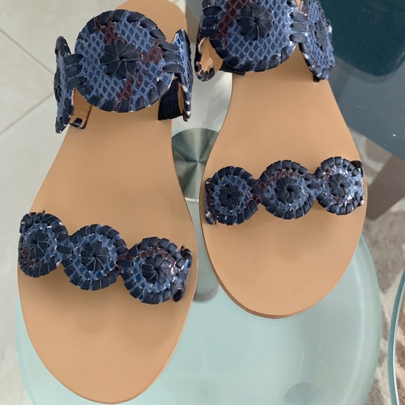 Jack Rogers Blue Lauren Sandal Size 7 - Picture 5 of 6